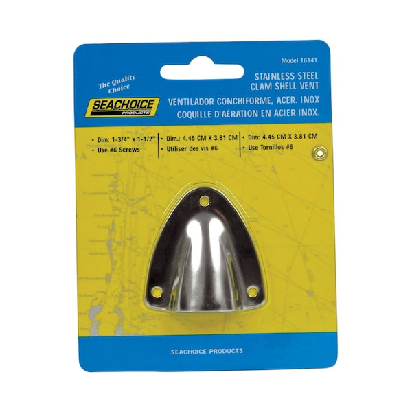 Seachoice Seachoice Polished Stainless Steel 1-21/32 in. L X 1-3/4 in. W Ventilator 1 pk 16141 - main